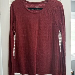 LOFT Red Fitted T-Shirt Blouse